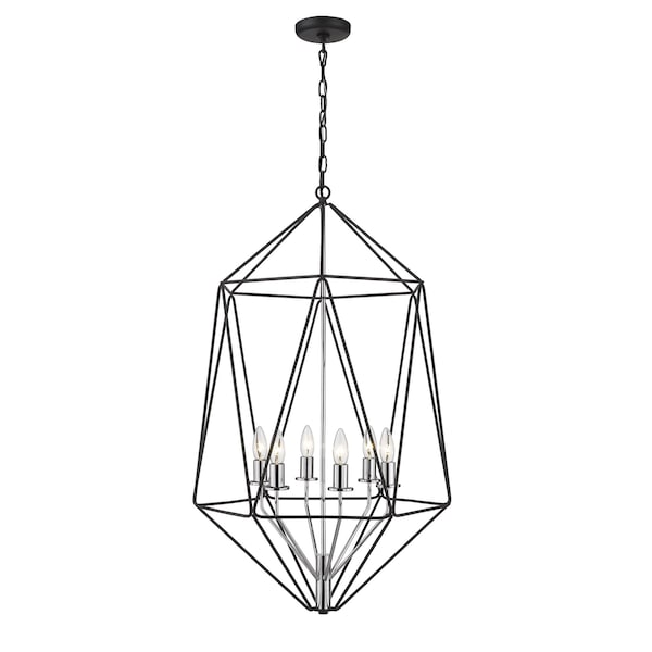 Z-Lite Geo 6 Light Chandelier, Matte Black 918-35MB-CH - main
